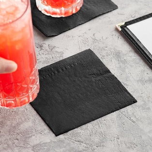 Cocktail Napkins 1 ply 9.5"x9.5" (Black) PK-500